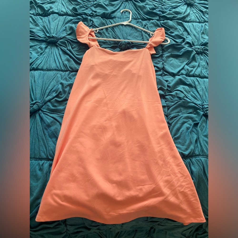 NWOT Susana Monaco Square Neck Ruffle
Strap Sleeveless Dress in Melon - Picture 3 of 7